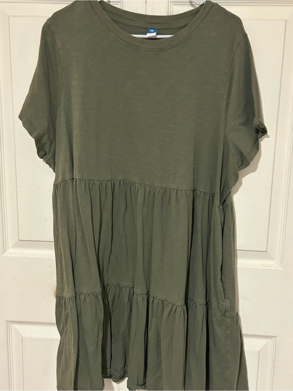 Old Navy Women’s Olive Green Tiered Short Sleeve Top